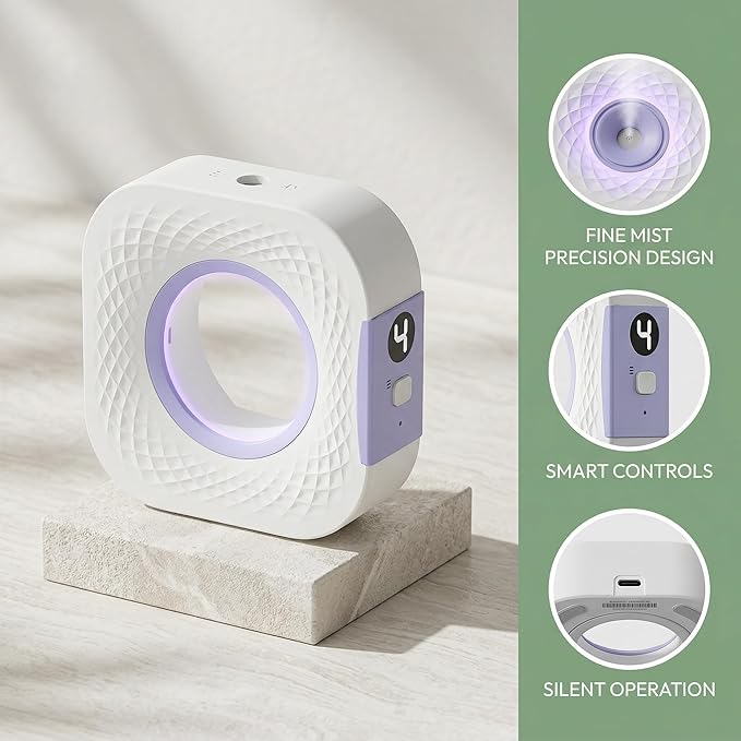 Petraero 500ml Essential Oil Diffuser & Humidifier for Large Room - Ultrasonic Aromatherapy Diffuser with Remote, 7 Color LED Lights, Auto Shut-Off, Whisper-Quiet for Home, Bedroom, Office