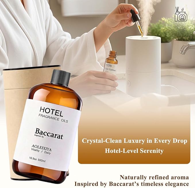 Hotel Collection Diffuser Oil Scent Inspired by The Iconic 5-Star Hotel Baccarat for Waterless Diffuser & Home Scenting Essential Oil for Ultrasonic and Crafting (16.9 Fl Oz (Pack of 1)