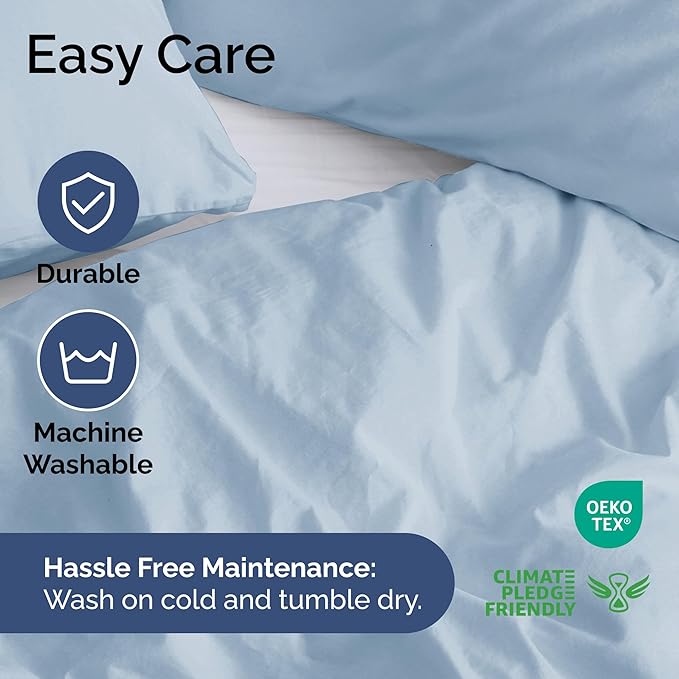 Duvet Cover Cal King Size Set - Extra Soft Cal King Duvet Cover 104" x 98" with 2 Pillow Shams - Hotel Luxury, Easy Care & Fade Free with Zipper Closures & Ties - Comfy, Cozy & Breathable (Sky Blue)