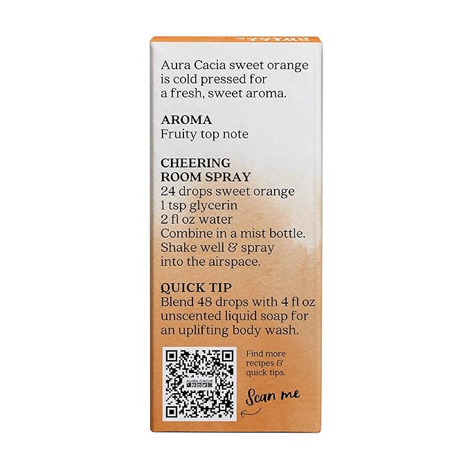 Aura Cacia Essential Oil, Sweet Orange, 0.5 Ounce