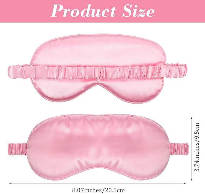 3 Pcs Sleep Mask, Block Light Eye Sleep Shade Cover Silk Eye Mask for Night Sleeping Office Travel Suitable for Men Women (Pink/Black/Dark Blue)