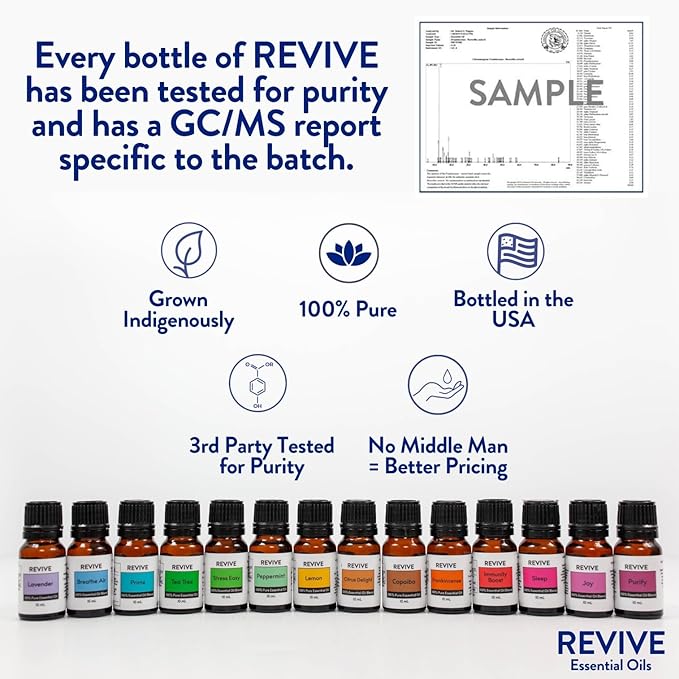 USDA Certified Organic Lavender 30ml Essential Oil by Revive Essential Oils - 100% Pure Therapeutic Grade, for Diffuser, Humidifier, Massage, Aromatherapy, Skin & Hair Care