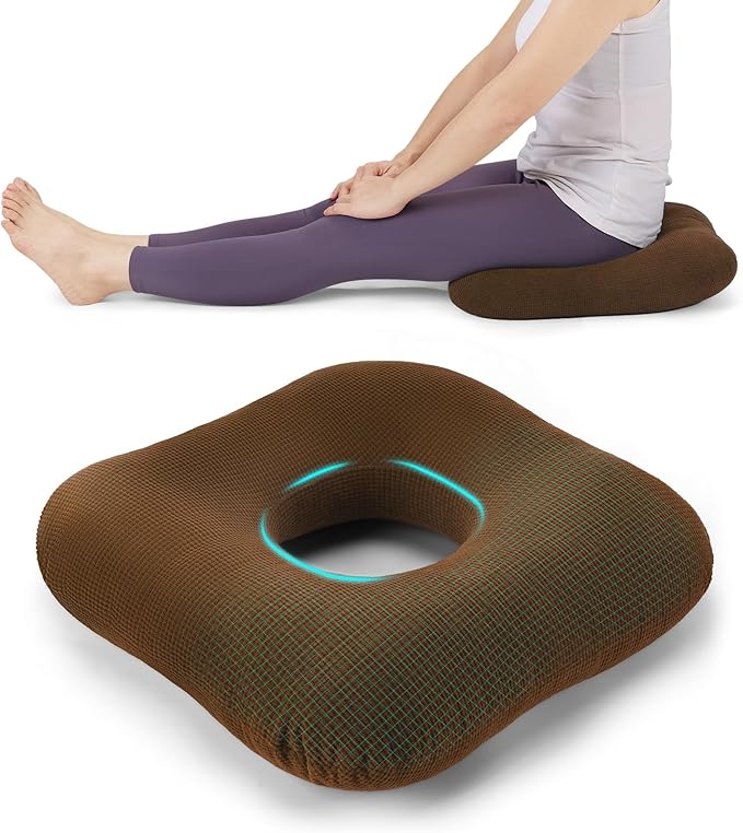 Donut Pillow Tailbone Pain Relief Cushion Bed Sores, Bed Sore Cushions for Butt, Positioning Pillow, Anti-Decubitus Pad for Hemorrhoids, After Surgery (Brown)