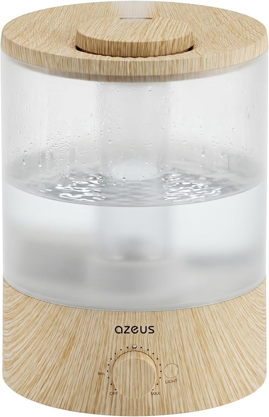 AZEUS 3.5L Ultrasonic Humidifier with 7-Colour Night Light, Aroma Diffuser Compatible Cool Mist Humidifier, Quiet & Adjustable for Bedroom, Nursery, Office