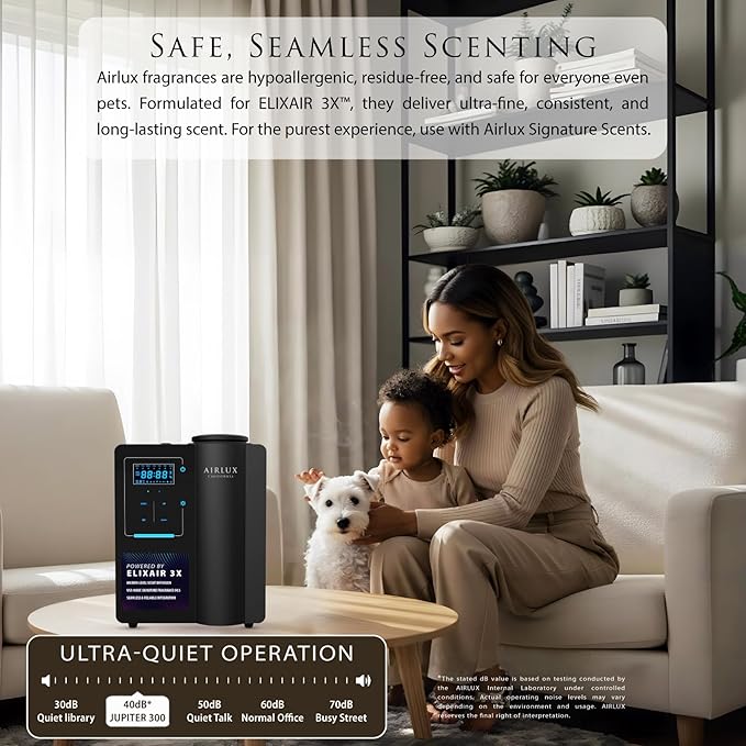 Jupiter 5000 Smart Scent Air Machine for Large Spaces, Hotel Scent Diffuser with Cold Air Elixair 3X Tech 1000ML, Up to 28.000 Sq. Ft, Waterless Oil Diffuser for Hotel, Office, Spa (Black)