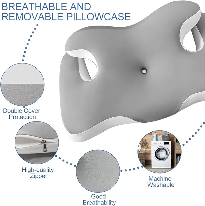 dosun 2 Pack Ergonomic Memory Foam Cervical Pillow, Adjustable Breathable Neck Pillow, Odorless Patented Orthopedic Pillow for Side Back Stomach Sleepers