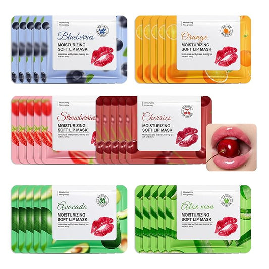 30PCS Lip Masks,Moisturizing Sleeping Lip Mask Sheet,Overnight Lip Masks Bulk,Effectively Nourishing Lip Patches for Spa Daily,Hydrating Lip Care Set for Women and Men