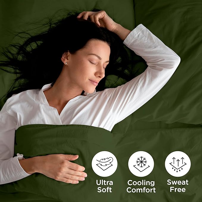 ROYALE LINENS 3 Piece Twin Sheets Set - Soft Brushed 1800 Microfiber Bedding - 1 Fitted and 1 Flat Sheet, 1 Pillow case - Wrinkle Free & Fade Resistant - Hotel Luxury Bed Sheets (Hunter Green, Twin)