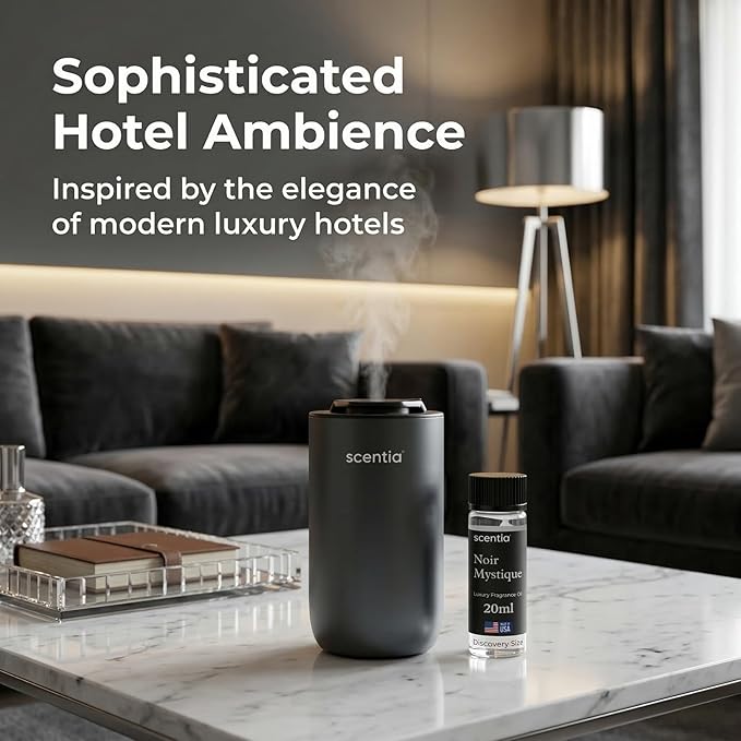 Scentia Noir Mystique Aromatherapy Oil for Diffuser – Hotel Scent Inspired by Edition Hotel – 20 mL – Rose, Bergamot & Musk Natural Fragrance Oil for Waterless & Cold Air Diffusers, Made in USA