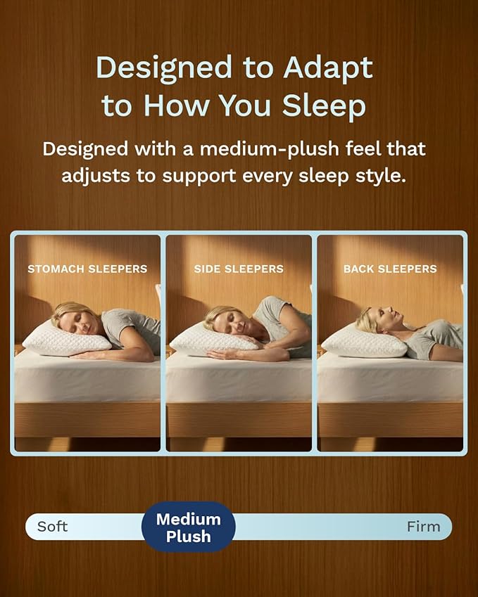 ViscoSoft Standard-Size Memory Foam Pillow - 2-Pack - with Washable Cover and Cooling Fabric