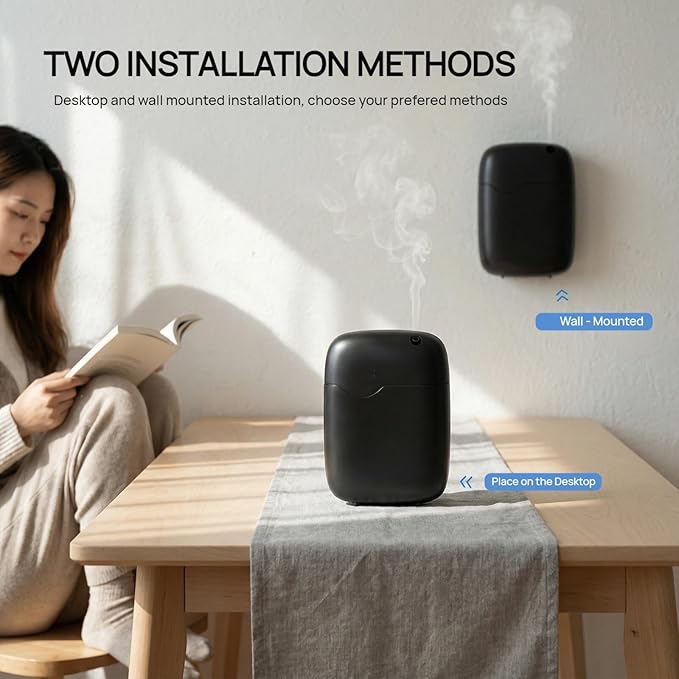 Kevinleo Waterless Essential Oil Diffuser – Bluetooth App Control, 2000 sq ft Coverage, Cold Air Atomizing for Home Office Commercial Use - 3pcs Oil Included (20ml/Bottle)