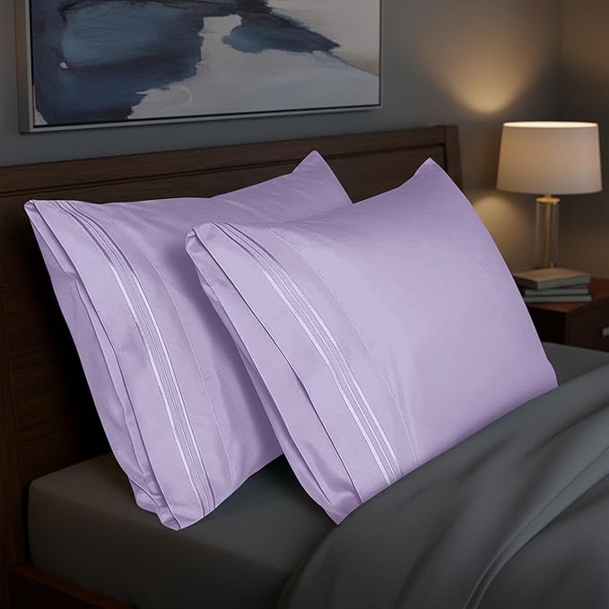 Elegant Comfort Premium Hotel Quality 2-Piece Pillowcase Set, Luxury & Softest 1500 Thread Count Egyptian Quality Bedding Pillowcases, Wrinkle and Fade Resistant