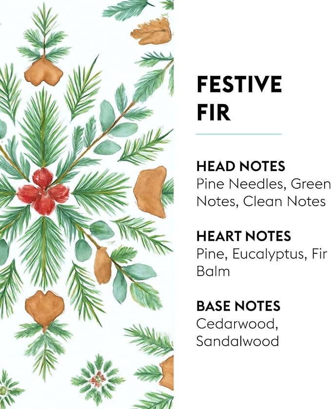 MAISON BERGER Festive Fir Lampe Berger Refill, 500 ml (16.9 fl oz), 2-in-1 Catalytic System, Neutralizes Odors and Diffuses Fragrance, Pine Needles, Green Notes, Clean Notes, Pine, Made in France