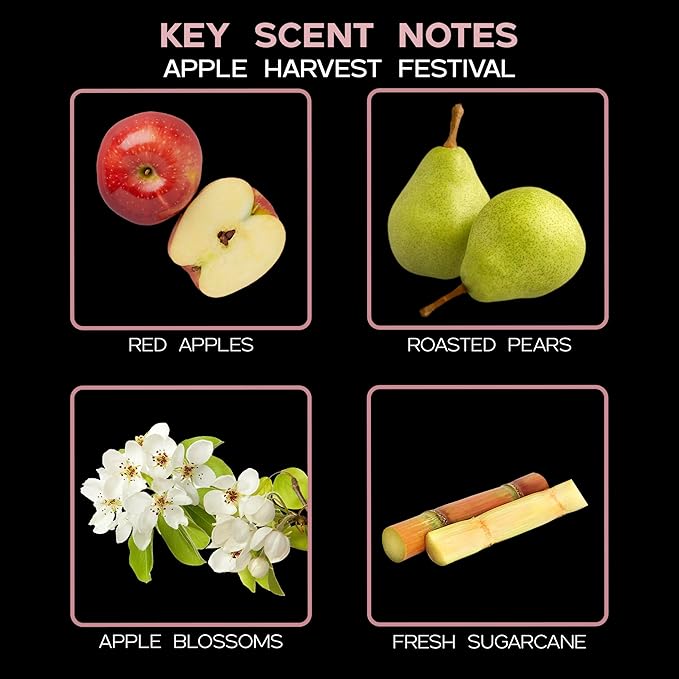 Reed Diffuser Set, Apple Harvest Scented Oil Diffuser with Sticks, Home Fragrance Accessories for Bathroom Shelf Decor, Aroma Diffusers for Home or Office Fall Decor, USA Made