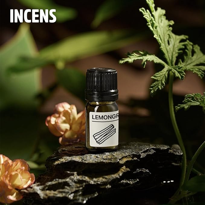 Essential Oils Set Chiang Mai Series Set of 6-100% Pure Oils kit Cinnamon, Sandalwood, Frankincense, Peppermint, Lemongrass, Bergamot 10ML Suitable for Candle Making, Fresh fragrances Diffuser