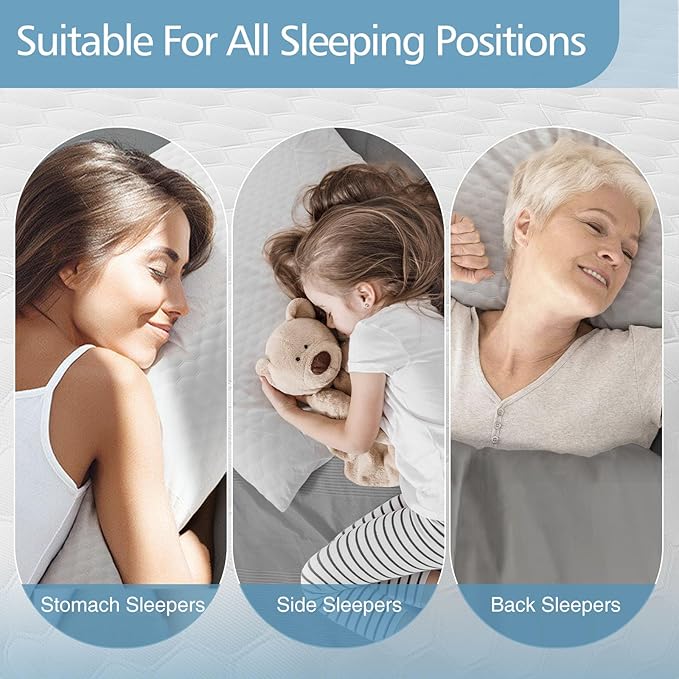 DUMOS Memory Foam Pillows for Sleeping, 1 Pack Bed Pillows for Adults with Washable Cover and Breathable Mesh, Gel Cooling Pillow for Back and Side Sleeper Support, White