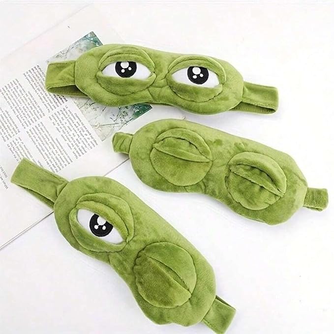 3D Frog Sleep Mask, Frog Sleep Mask, Soft & Comfortable Travel Eye Mask, Lightweight & Portable, Unisex, All-Season Use (1pc)