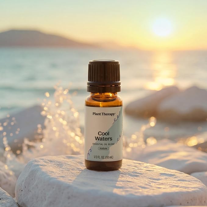 Plant Therapy Cool Waters Summer Essential Oil Blend 10 mL (1/3 oz) Fresh, Clean, Airy Aroma, Brings a Cool, Relaxed Feel, Refreshes Stuffy Spaces