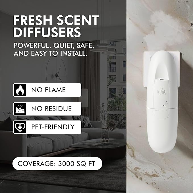 California Fresh Home Plug in Diffuser - App-Controlled, Refillable Waterless Diffuser for Home & Office - Up to 3000 Sq FT Coverage, Kid & Pet Safe, Eco-Friendly, Modern Design