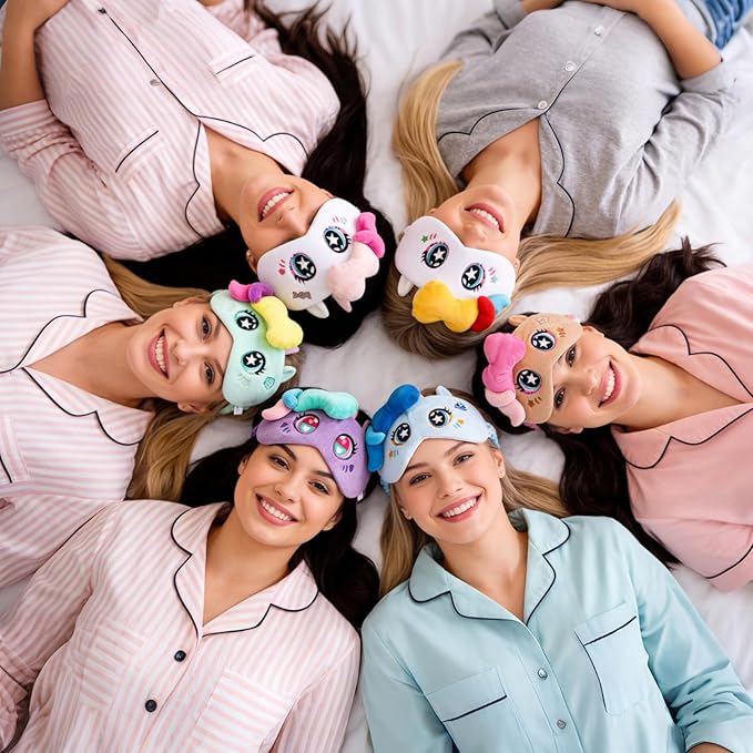 Tokidoki Official Unicorno Sleep Mask Super Soft & Eye Mask for Women Men Washable Blindfold with Adjustable Elastic Strap Blackout Eye Mask for Travel Nap Home Birthday Gift for Family Friend-Sugar