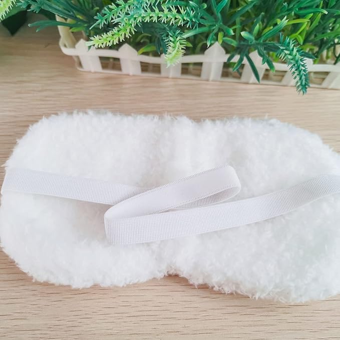 Cute Animal Sleeping Mask Soft Plush Blindfold Cute Rabbit Panda Koala Eye Cover Eyeshade for Kids Teens Girls Women (Dog White)