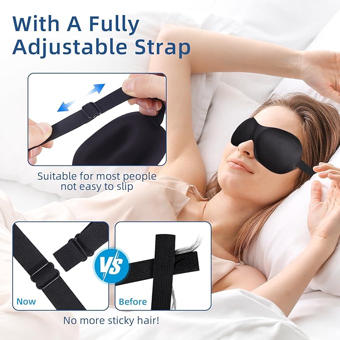 4-Pack Eye Masks for Sleep with Adjustable Strap Comfortable Sleep Masks for Women and Man Night Sleep, Travel, Nap Pink