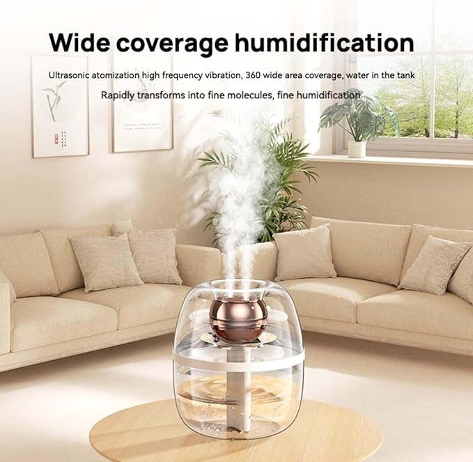 Double Spray Humidifiers For Bedroom,3L Cool Mist Ultrasonic Humidifier with Night Light,Living Room Humidifier, Automatic Mode Humidity Sensor for Bedroom Large Room Home Office & Plants (Green)