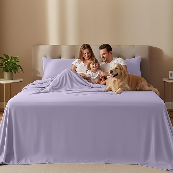 Utopia Bedding Twin Sheet Set – 3 Piece Bed Sheets for Twin Size Bed, Soft and Breathable Microfiber, Includes 1 Fitted Sheet, 1 Flat Sheet and 1 Pillowcase – Oeko Tex (Lavender)