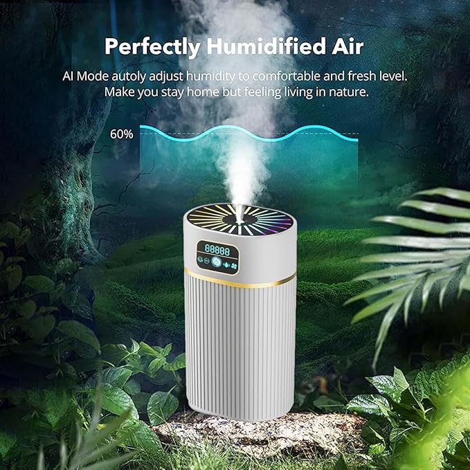 Smart Humidifiers for Bedroom with Hygrometer Thermometer,WiFi Voice&Remote Control,Top Fill Cool Mist Humidifiers for Baby and Plants,Essential Oils Diffuser