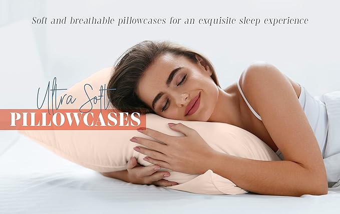Elegant Comfort 6-PACK Solid Pillowcases 1500 Premium Hotel Quality Microfiber - Smooth Weave, Wrinkle and Stain Resistant, Easy Slip-On, 6-Piece Set, King Pillowcase, Pink