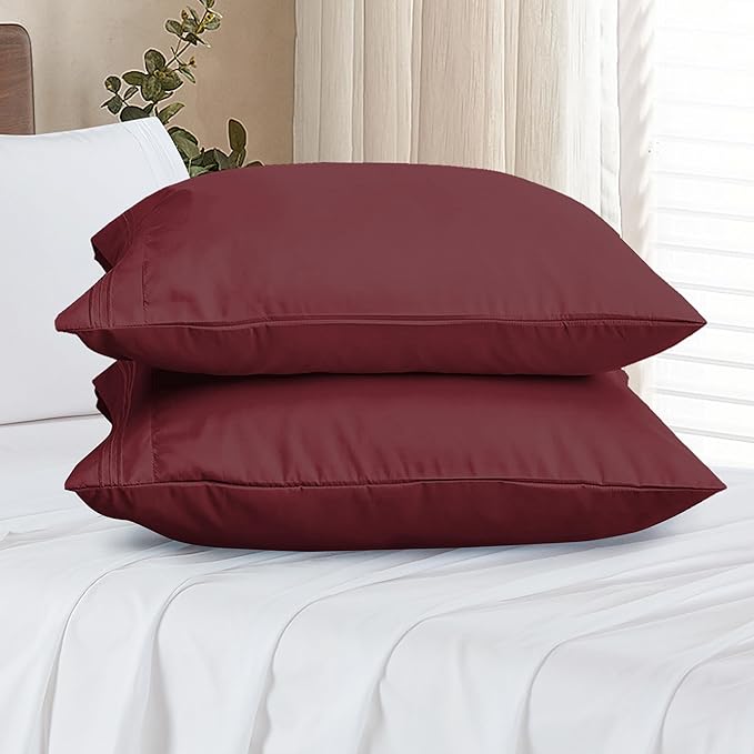 Elegant Comfort Premium Hotel Quality Pillowcase Set, Luxury & Softest 1500 Thread Count Egyptian Quality Bedding Pillowcases, Wrinkle and Fade Resistant, 2-Piece