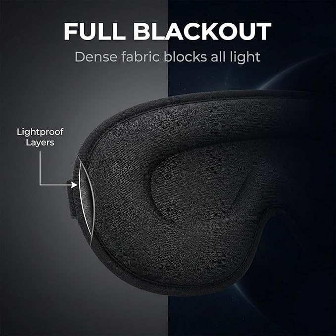 2 Pack Sleep Masks 3D Contoured Side Sleeper Women Men Soft Eye Mask for Sleeping Travel Nap Rest
