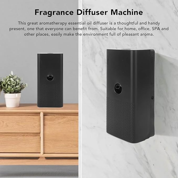 Essential Oil Diffuser, Quiet Aromatherapy Diffuser, Home Fragrance Diffuser, Scent Air Machine for Home Office Bedroom Bathroom (Black)