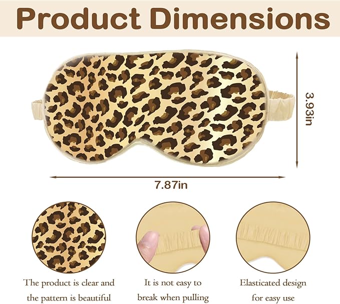 Leopard Sleep Mask for Girls Women, Light Blocking Design, Adult Children's Bedtime Blindfold for Travel and Home Use