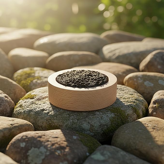Passive Essential Oil Diffuser Rock Diffuser Natural Wood Base Aromatherapy for Decorating at Desk, Office, or Car and Gift-Giving