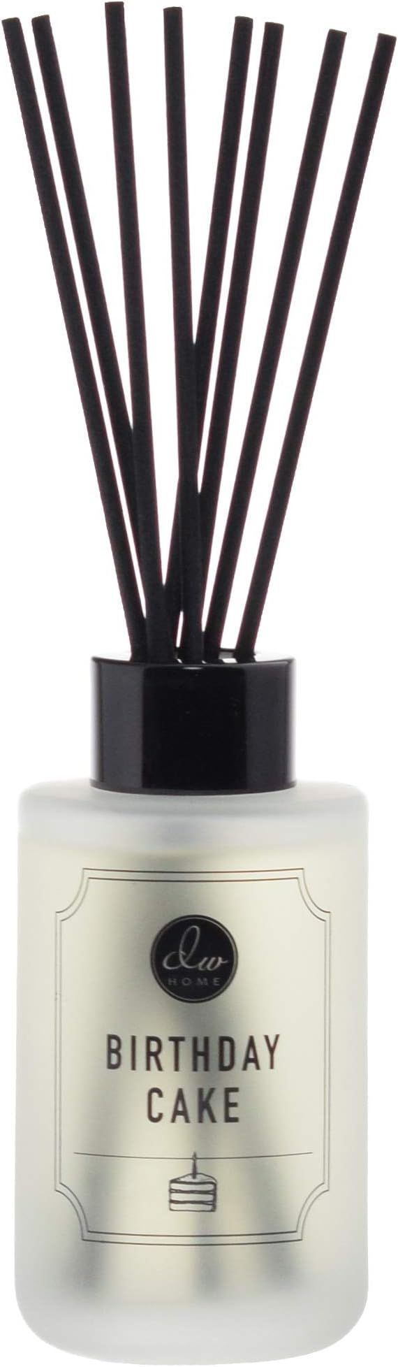 DW Home Reed Diffuser Set Birthday Cake Scent for Bathroom Accessories Shelf Decor & Air Fresheners, 3.3 oz Essential Oils, House Bedroom Office Decor & Gift
