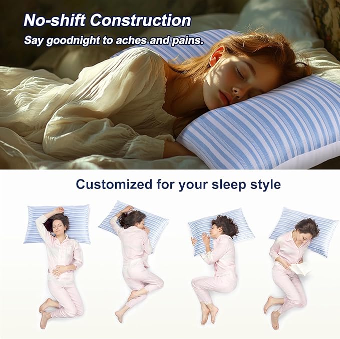 Cooling Pillows Standard Size Set of 4, Hotel Collection Bed Pillow for Sleeping Pillows 4 Pack for Back, Stomach or Side Sleepers, Soft and Supportive Washable Pillows for Bedroom
