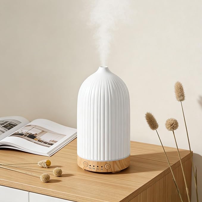 SUNGOOYUE 200ML Essential Oil Diffuser, Ultrasonic Aromatherapy Diffuser with 7 Color LED Lights and Auto Shut Off, for Bedroom Living Room Office Yoga Room