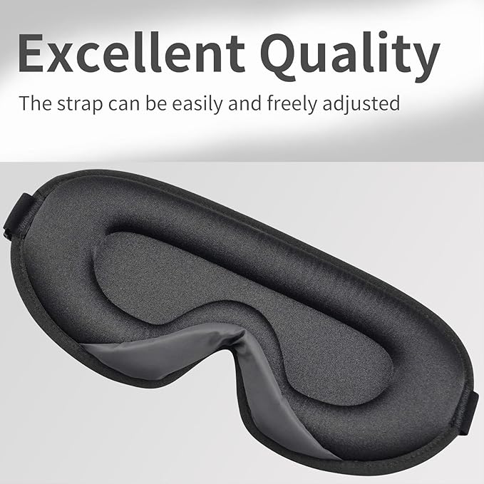 3D Mesh Breathable Sleep Eye Mask, Light Blocking Eye Mask, Zero Pressure Eye Mask, Soft Eye Cover, Comfort Blindfold, Travel Eye Mask, Night Sleep Mask, Gray
