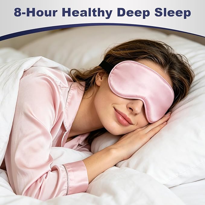 10 Pack Silk Sleep Mask, 5-Color Eye Masks for Sleep with Adjustable Strap, 100% Blackout Blindfold Super Soft Eye Cover for Travel Nap Airplane Home Sleeping, Suitable for Women & Men