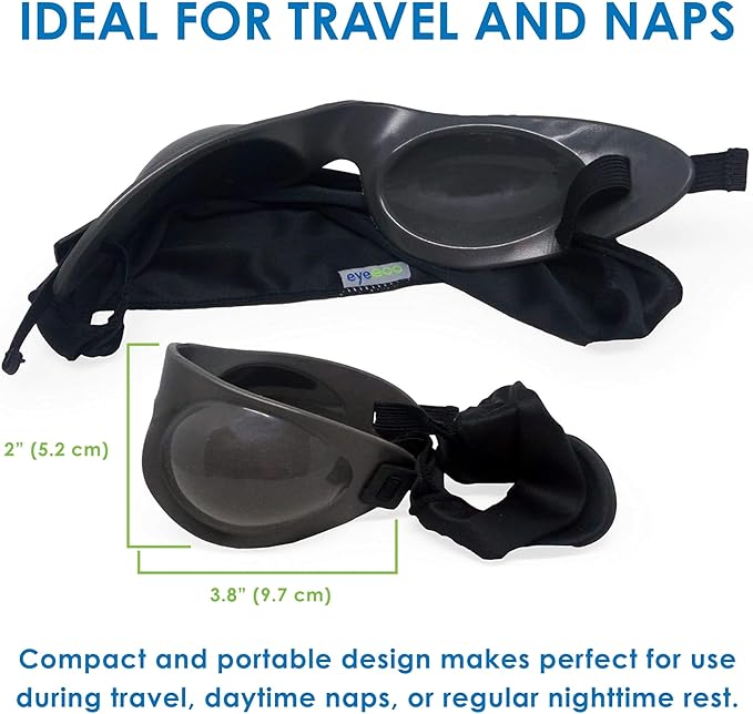 EyeEco Eyeseals 4.0 Sleep Mask – Charcoal – Moisturizing Eye Masks for Sleep, Keep Dry Air Out and Moisture in – Latex-Free Eye Mask Great for CPAP Users