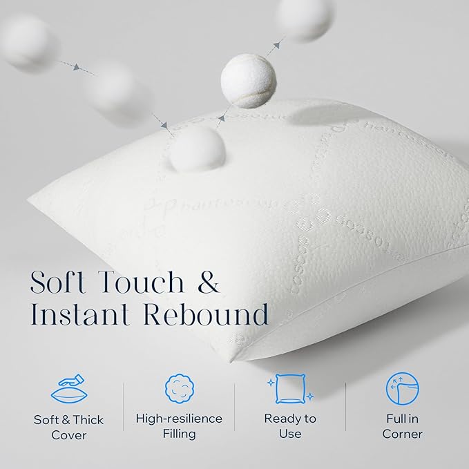 Phantoscope Premium 12x20 Throw Pillow Inserts, Ultra-Soft Air Layer Pillow Inserts Down Alternative Decorative Throw Pillows for Couch, Bedroom, Lumbar Cushion Sham Stuffer, Pack of 2