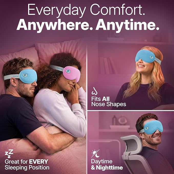 Eye Mask for Sleep with Ultimate Travel Case & Ear Plugs - DeepSpace™ Blackout Sleep Mask for Women Men, Side Sleeper Adjustable Eye Cover, Zero Eye Pressure, Memory Foam Eye Mask (Earth)