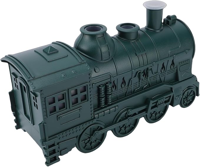 EBTOOLS 300Ml 8W Train Shaped Humidifier With Night Light, Dual Spray Modes, Warm and Cool Blue Light, Low Noise, Essential Oil Diffuser, Misting Function, Cool Mist Humidifier (green)