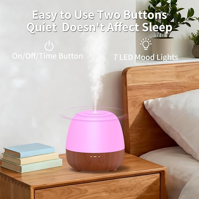 SPLITSKY Cordless Essential Oil Diffuser 150ML, Portable Rechargeable Diffuser with 7-Color LED Light, 2 Mist Modes, Quiet Operation and Auto-Off, 3 Timer Settings, for Home, Office, Outdoor