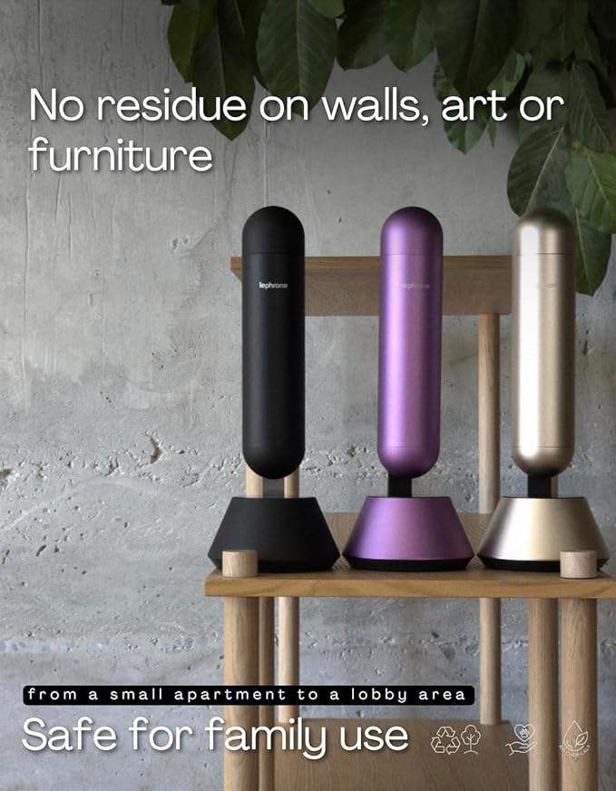Smart Cold Air Diffuser Waterless Oil Aromatherapy Machine, Bluetooth Scent Diffuser, Cylindrical Capsule Shape, Quiet Modern Home Fragrance Diffuser 100ml, Portable (Black)
