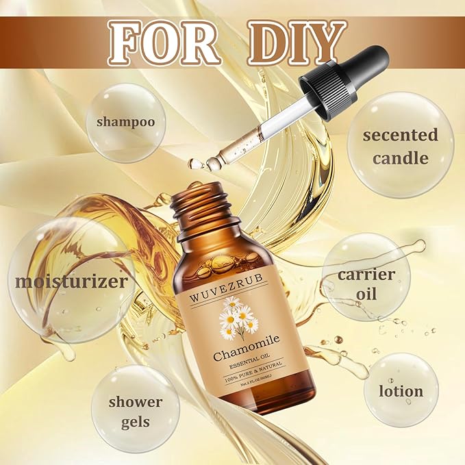Chamomile Essential Oils 60ML, Pure Chamomile Essential Oil for Aromatherapy Diffuser - 2 Fl Oz