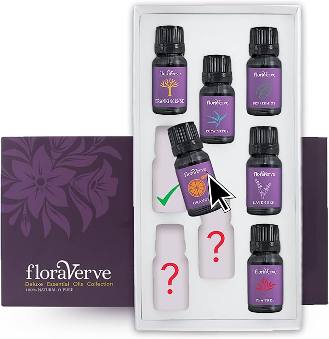 floraVerve Essential Oils Customized Set, Build Your Own Collection, All Natural & 100% Pure Aromatherapy Essential Oils, NO More Pre-Set Collection - Pick Only Those You Like! (8x10mL)