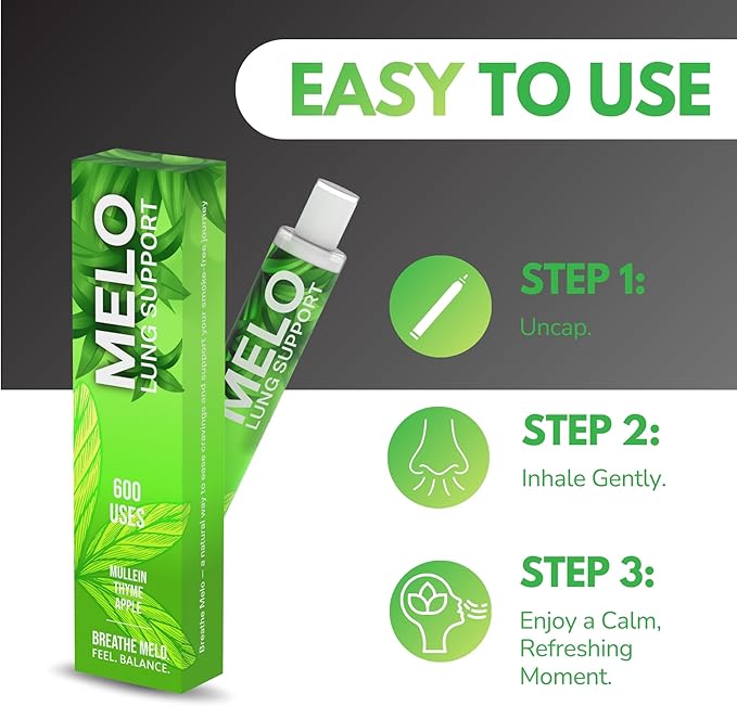 Quit Smoking Inhaler Stick with Mullein, Thyme & Refreshing Apple Flavor - Plant-Based, Nicotine Free Vapors Pens for Relaxation & Respiratory Wellness - Upto 600 Puffs