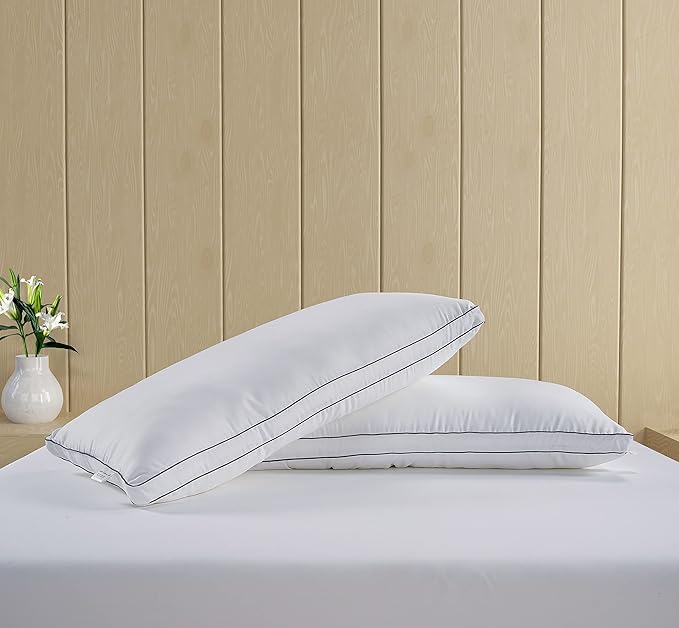 LANE LINEN Bed Pillows Standard Size Pack of 12-20"x26" Medium Firm Down Alternative Bulk Pillows for Sleeping, Hotel Quality Back Stomach or Side Sleeper Pillow, Cooling Soft Easy Care - White
